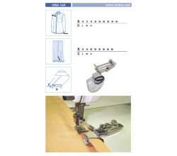 Zakladač s podvinutím pre šijacie stroje UMA-169 45 L