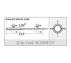 Strojové ihly pre priemyselné šijacie stroje Schmetz 135X5 SKL 90