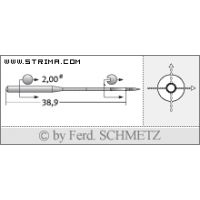 Strojové ihly pre priemyselné šijacie stroje Schmetz 135X17 SPI 180