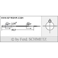 Strojové ihly pre priemyselné šijacie stroje Schmetz 470 KA 200