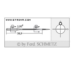 Strojové ihly pre priemyselné šijacie stroje Schmetz 470 KA 200