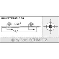 Strojové ihly pre priemyselné šijacie stroje Schmetz 551 SES 70