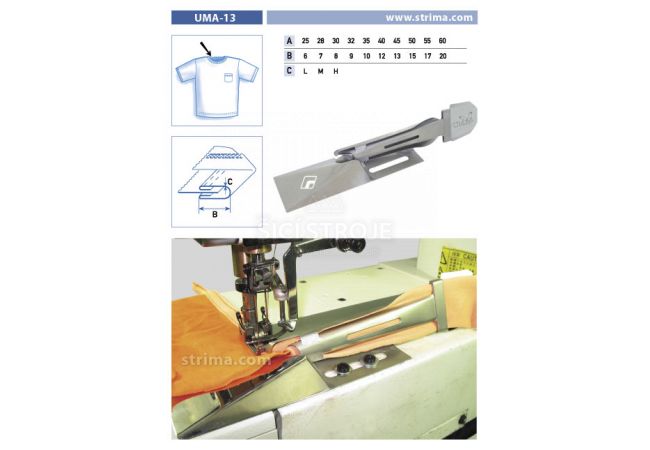 Lemovač obojstranný pre šijacie stroje UMA-13 55/17 M