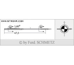 Strojové ihly pre priemyselné šijacie stroje Schmetz L 83 TOP STR 100