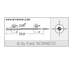 Strojové ihly pre priemyselné šijacie stroje Schmetz 558 SES 80