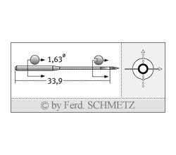 Strojové ihly pre priemyselné šijacie stroje Schmetz 287 WK H KK 80