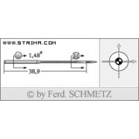 Strojové ihly pre priemyselné šijacie stroje Schmetz MY 1014 H 90