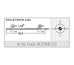 Strojové ihly pre priemyselné šijacie stroje Schmetz MY 1014 H 90