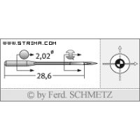 Strojové ihly pre priemyselné šijacie stroje Schmetz 82X13 SUK 65