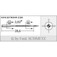 Strojové ihly pre priemyselné šijacie stroje Schmetz MY 1072 90
