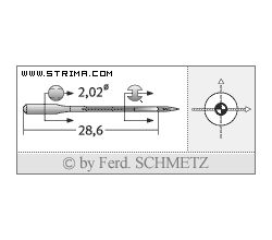 Strojové ihly pre priemyselné šijacie stroje Schmetz MY 1072 120