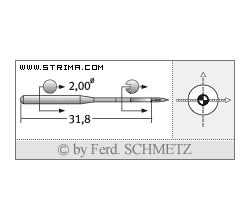 Strojové ihly pre priemyselné šijacie stroje Schmetz 135X1 SES 125