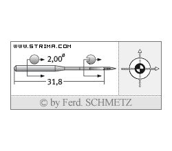 Strojové ihly pre priemyselné šijacie stroje Schmetz 135X1 SUK 90