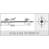 Strojové ihly pre priemyselné šijacie stroje Schmetz UY 108 GS SES 100
