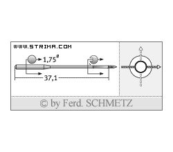 Strojové ihly pre priemyselné šijacie stroje Schmetz TQX1 75