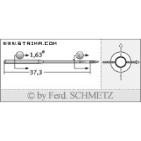 Strojové ihly pre priemyselné šijacie stroje Schmetz BQX1 100