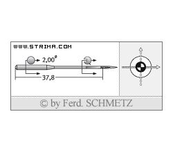 Strojové ihly pre priemyselné šijacie stroje Schmetz B-67 SUK 100