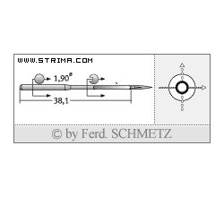 Strojové ihly pre priemyselné šijacie stroje Schmetz 505 LG 190