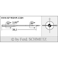 Strojové ihly pre priemyselné šijacie stroje Schmetz 134-35 CL SES SERV 7 130