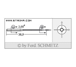 Strojové ihly pre priemyselné šijacie stroje Schmetz B-63 SPI 100