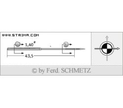 Strojové ihly pre priemyselné šijacie stroje Schmetz 854 S STR 140