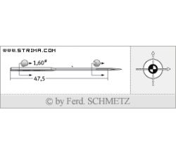 Strojové ihly pre priemyselné šijacie stroje Schmetz 110 S TOP SUK 160