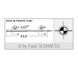 Strojové ihly pre priemyselné šijacie stroje Schmetz 16X231 SKF 80