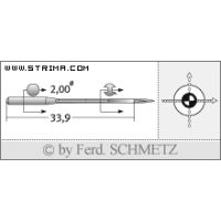 Strojové ihly pre priemyselné šijacie stroje Schmetz 558 SUK 90
