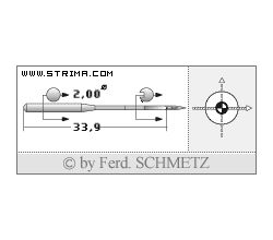 Strojové ihly pre priemyselné šijacie stroje Schmetz SY 1906-06 70