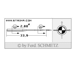 Strojové ihly pre priemyselné šijacie stroje Schmetz SY 1906-08 80