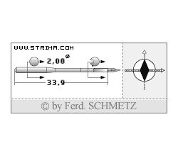 Strojové ihly pre priemyselné šijacie stroje Schmetz 134 DI 90