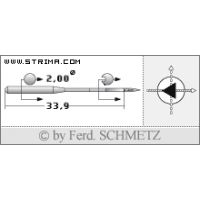 Strojové ihly pre priemyselné šijacie stroje Schmetz 134 DH 100