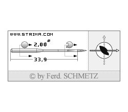 Strojové ihly pre priemyselné šijacie stroje Schmetz 134 LLCR 100