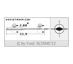 Strojové ihly pre priemyselné šijacie stroje Schmetz 134 PCR 85