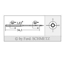 Strojové ihly pre priemyselné šijacie stroje Schmetz UY 180 GS 150
